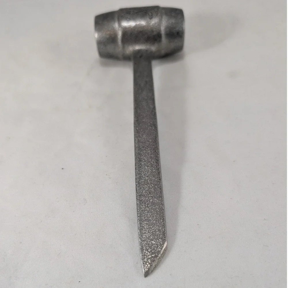 Vintage Cast Metal Crab Mallet Seafood Cracker‎ Tool Silver Tone Engraved Crab
